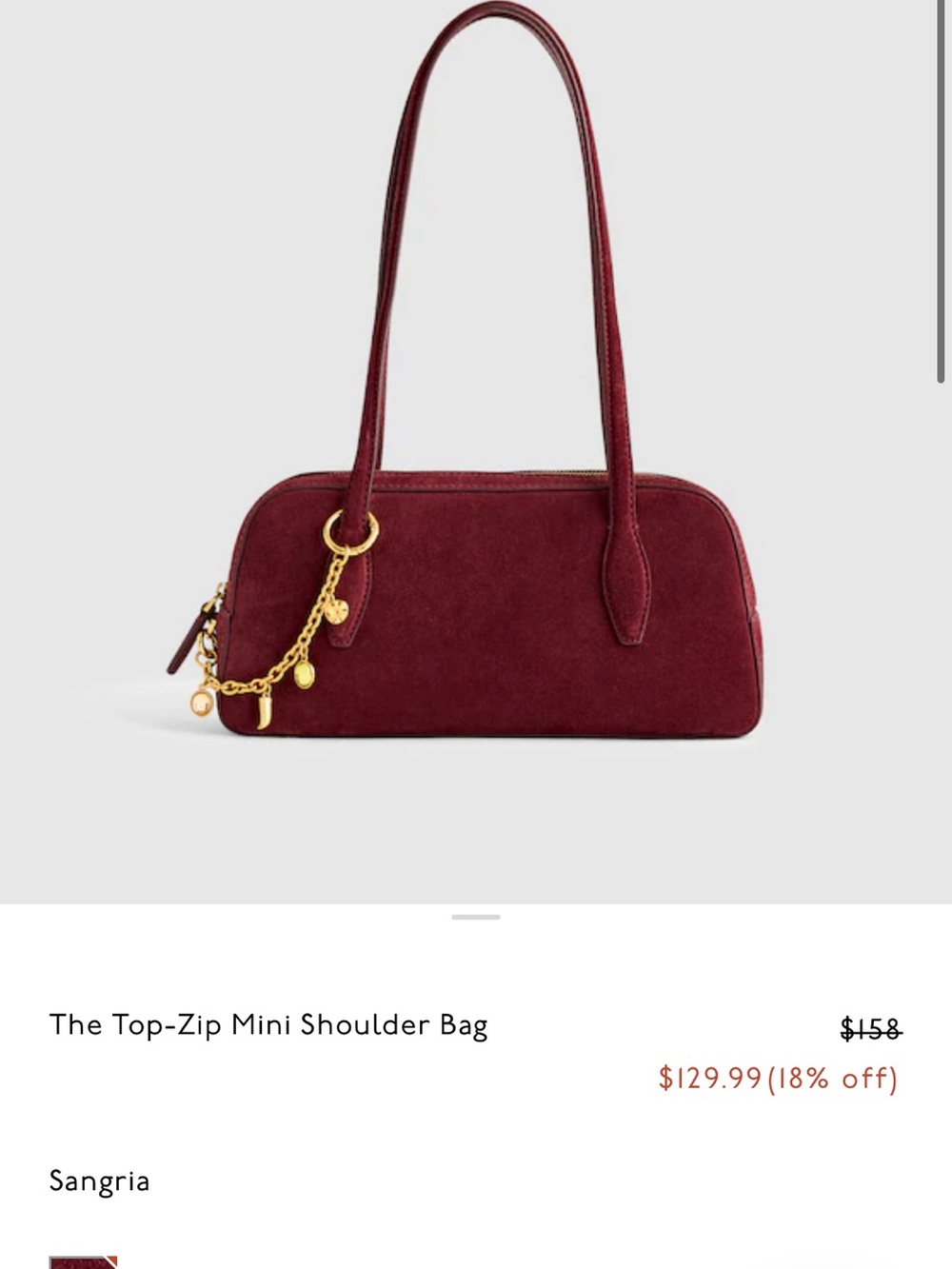 Madewell Top-Zip Mini Shoulder Bag in Sangria